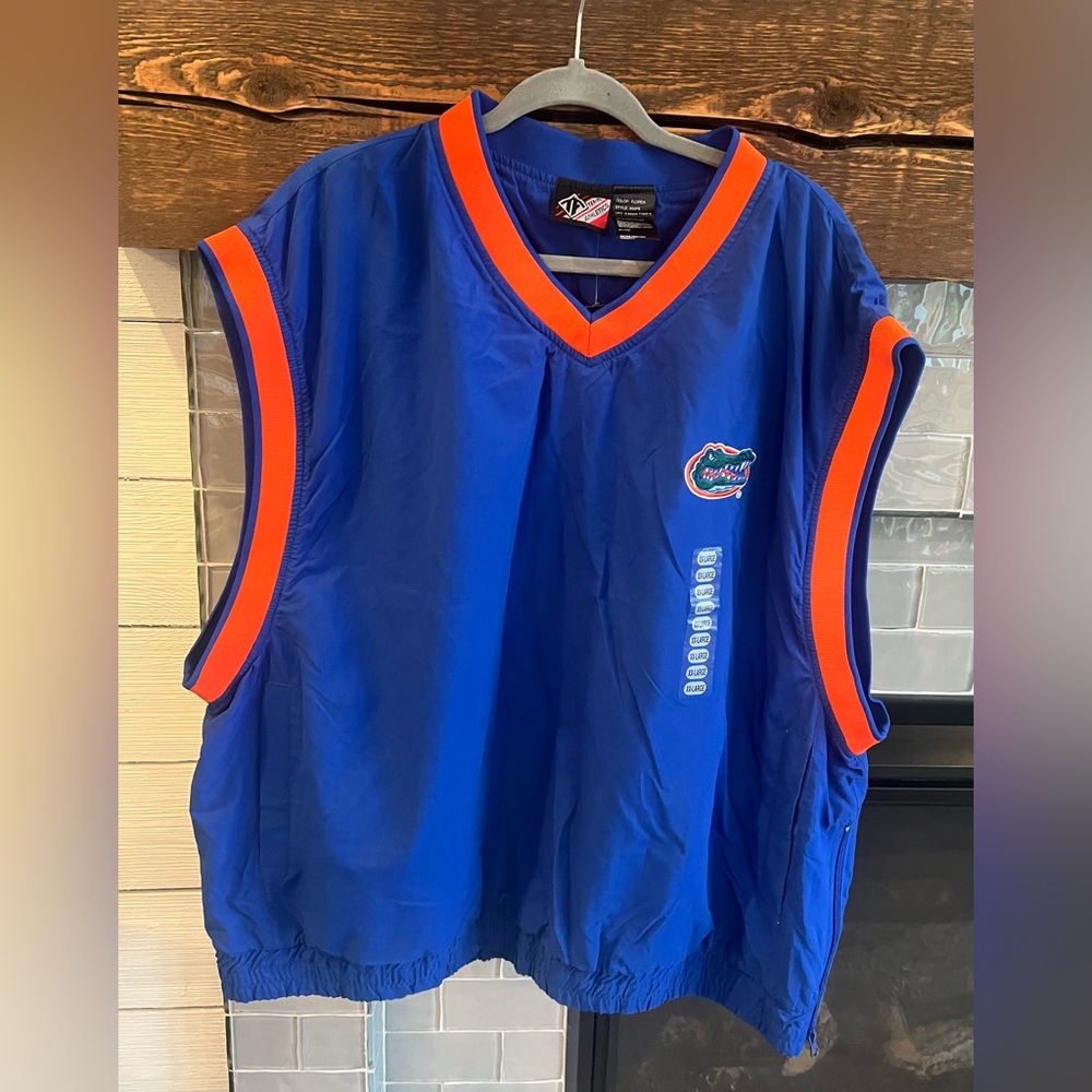 New Team Athletics Mens Florida Gators Windbreake Vest Jacket Pockets Size XXL